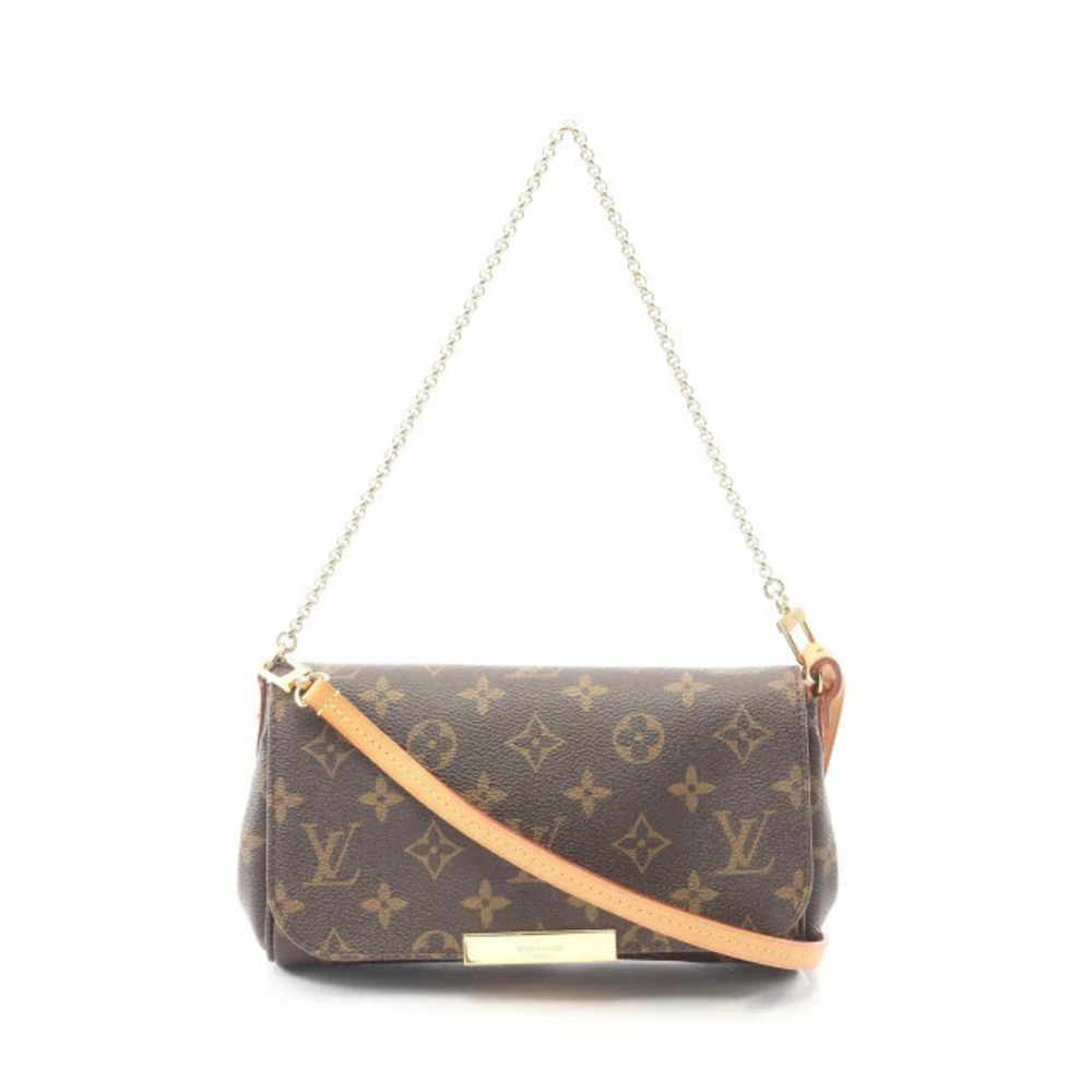 Louis Vuitton Favorite Handbag Canvas Leather Monogram Brown